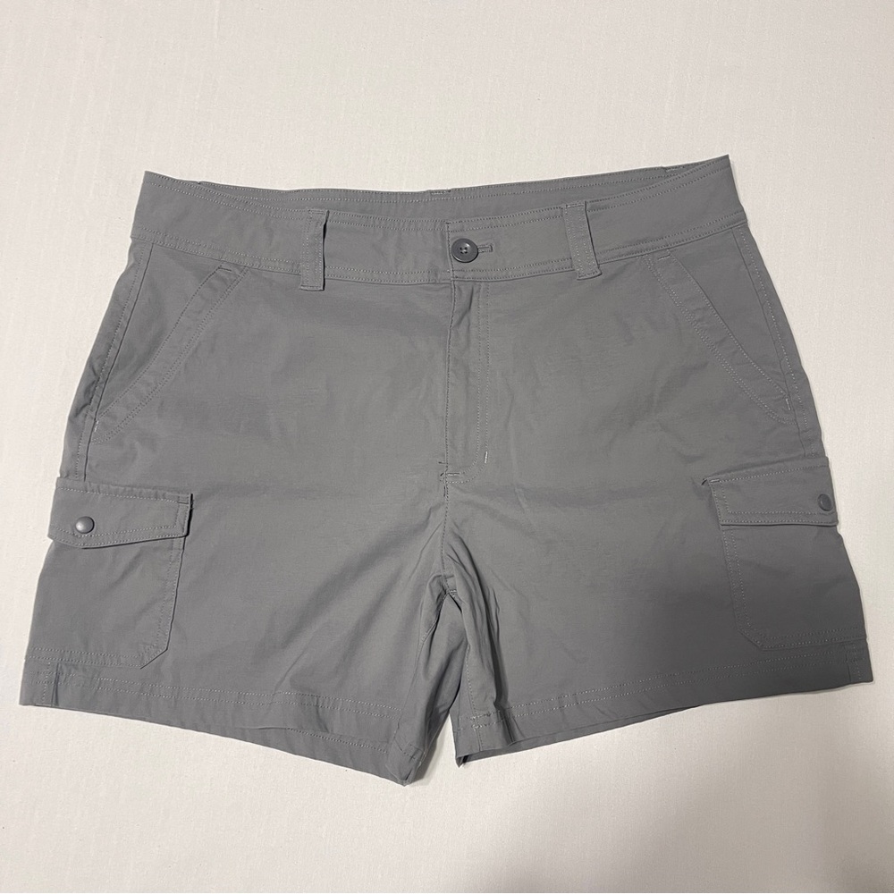 Eddie Bauer Ladies Hiking Cargo Shorts Pockets Gray Women’s Size 14
